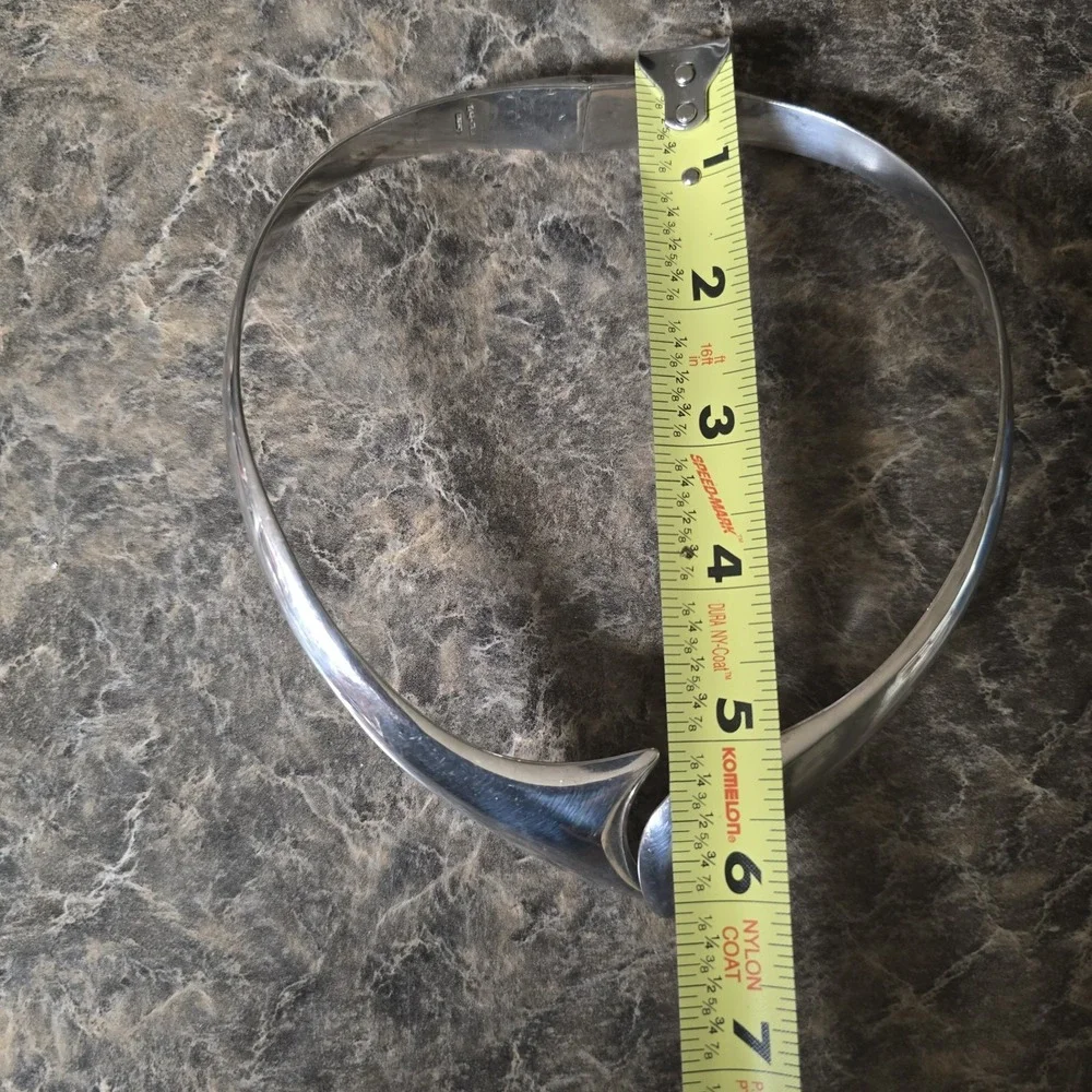 Vintage Taxco Mexico TL-57 950 Silver Modernist Collar Choker Necklace 113g